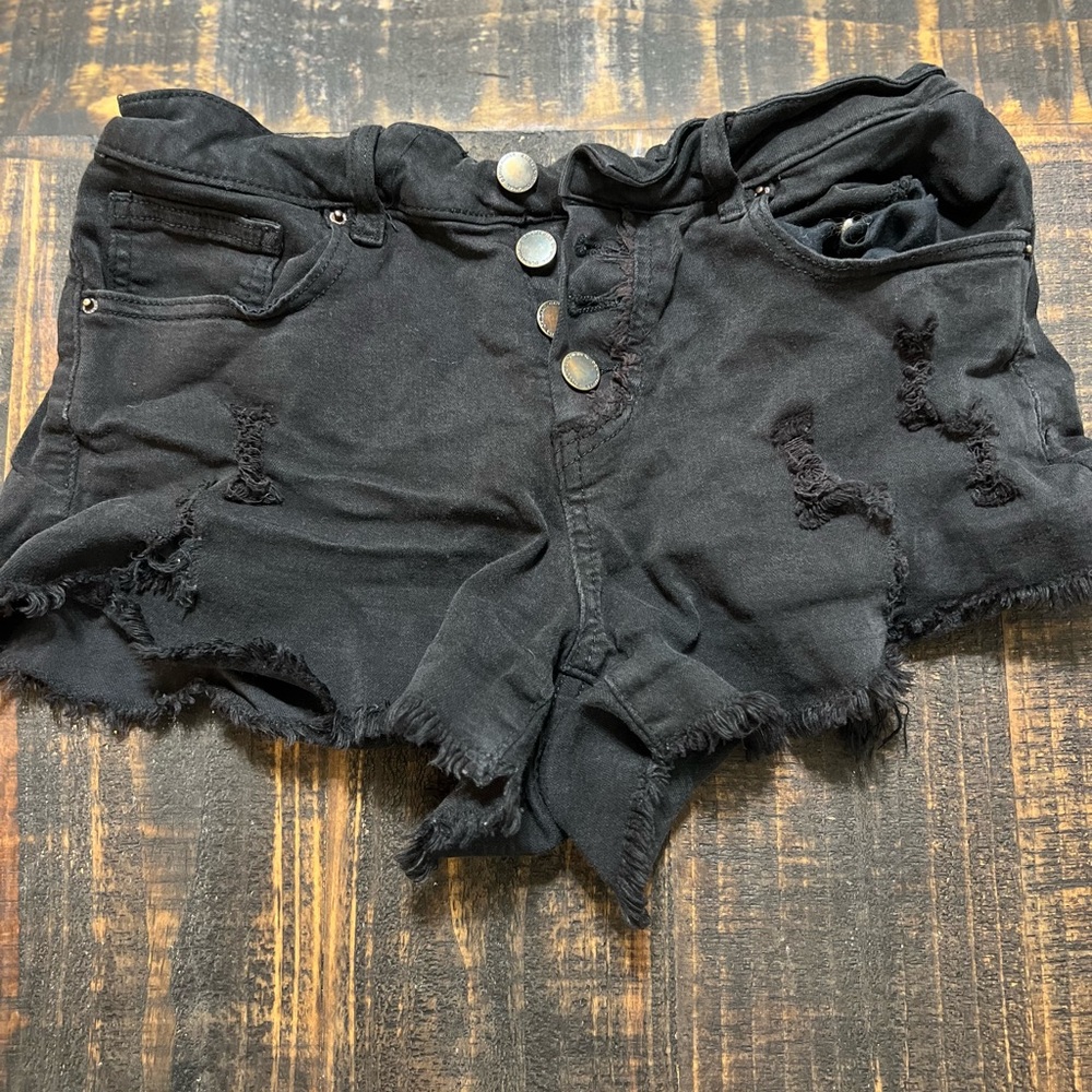 Black Jean Shorts